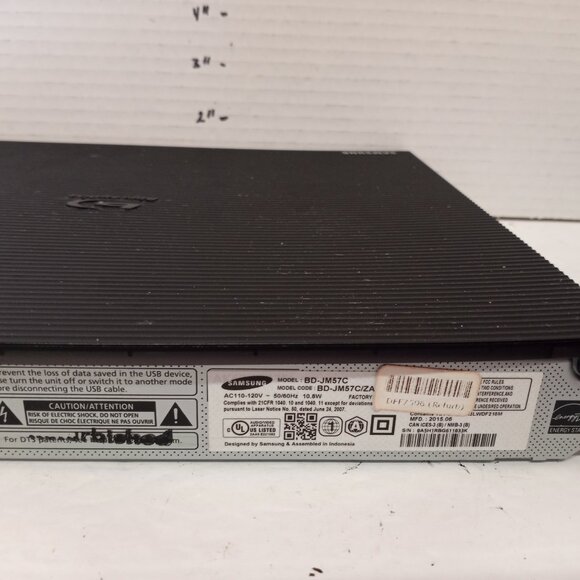 Samsung Blu Ray DVD CD Player Model BD-JM57C No Remote - Picture 5 of 6